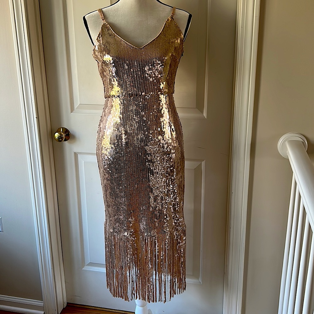 Lulu’s Anjou Sequin Fringe Dress
